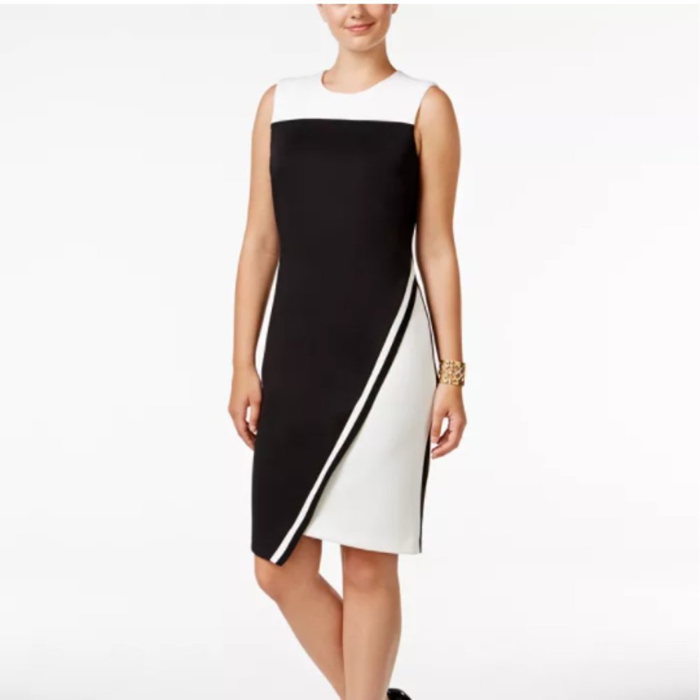 Tommy Hilfiger Colorblocked Asymmetrical Dress